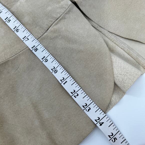 Vintage Together Suede Jacket Womens 12 Beige Tan Leather Blazer Notch Lapel - Picture 10 of 10